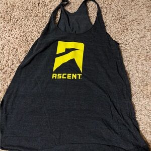 Ascent Black Tank Top with Yellow Logo